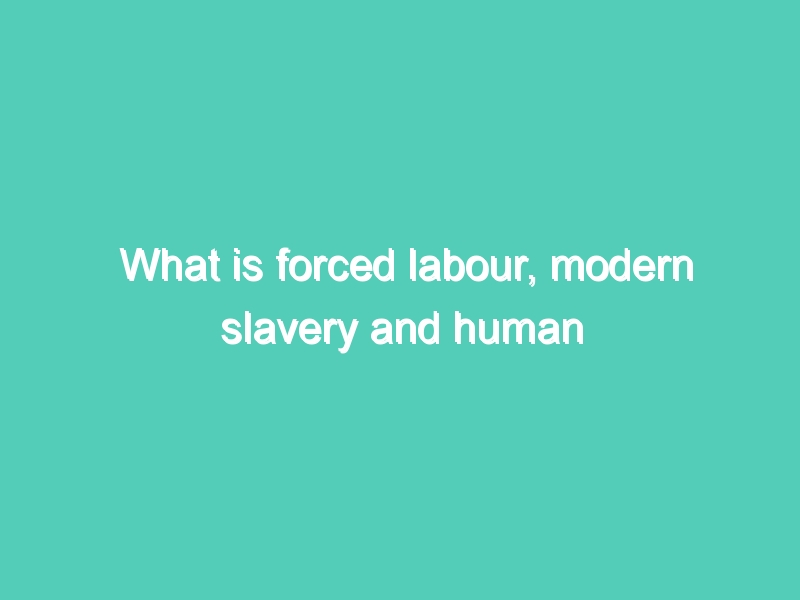 What is forced labour, modern slavery and human trafficking